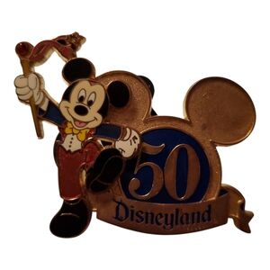 Disney Mickey Mouse 50th Anniversary Pin - Red, Blue, Gold